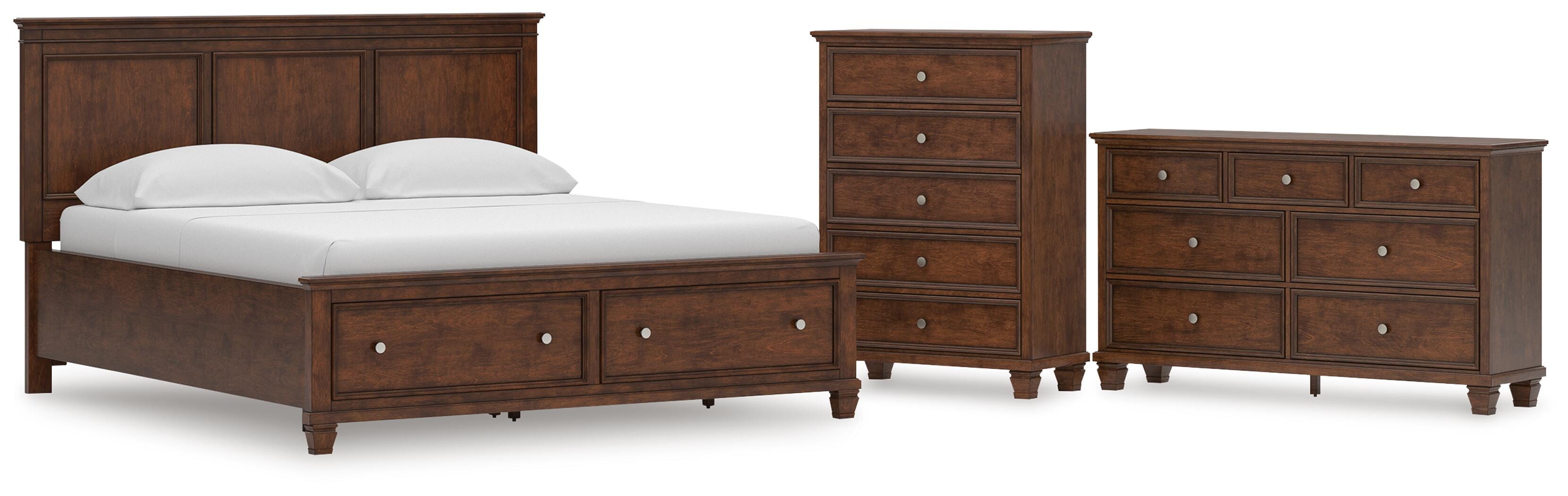 Danabrin Panel Storage Bed, Dresser and Chest