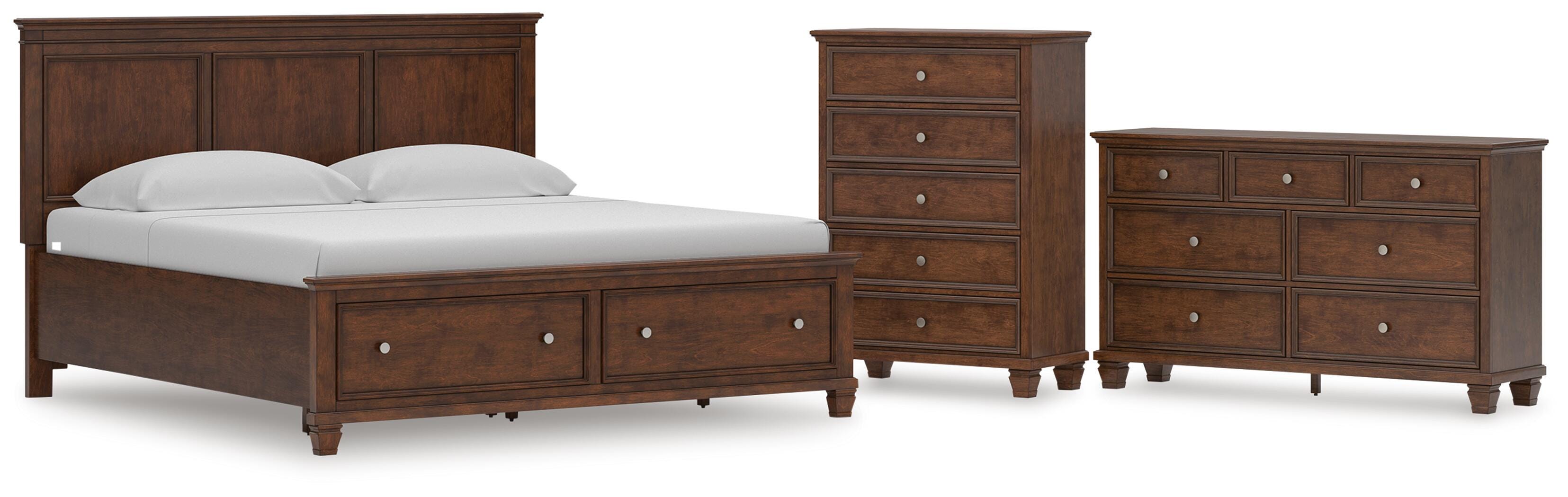Danabrin Panel Storage Bed, Dresser and Chest