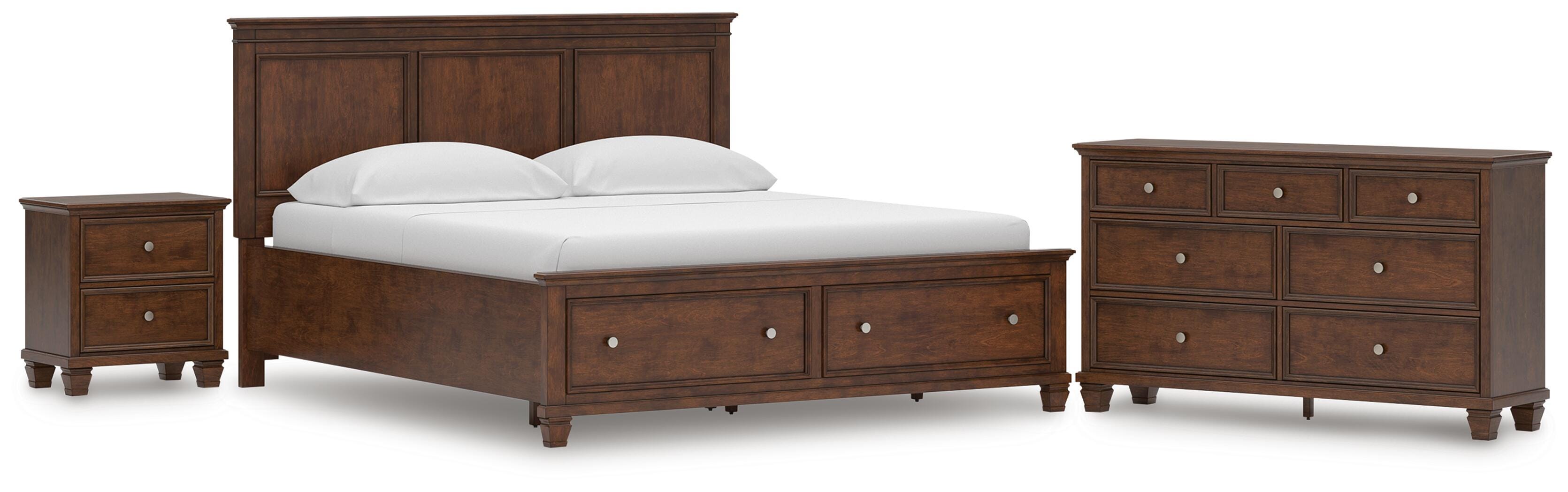 Danabrin Panel Storage Bed, Dresser and Nightstand