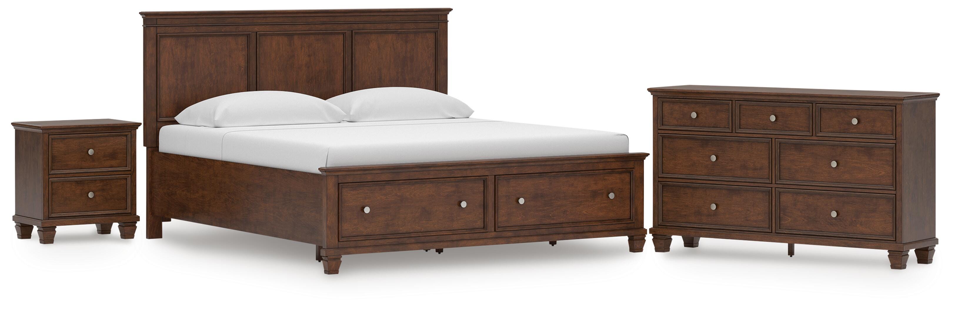 Danabrin Panel Storage Bed, Dresser and Nightstand