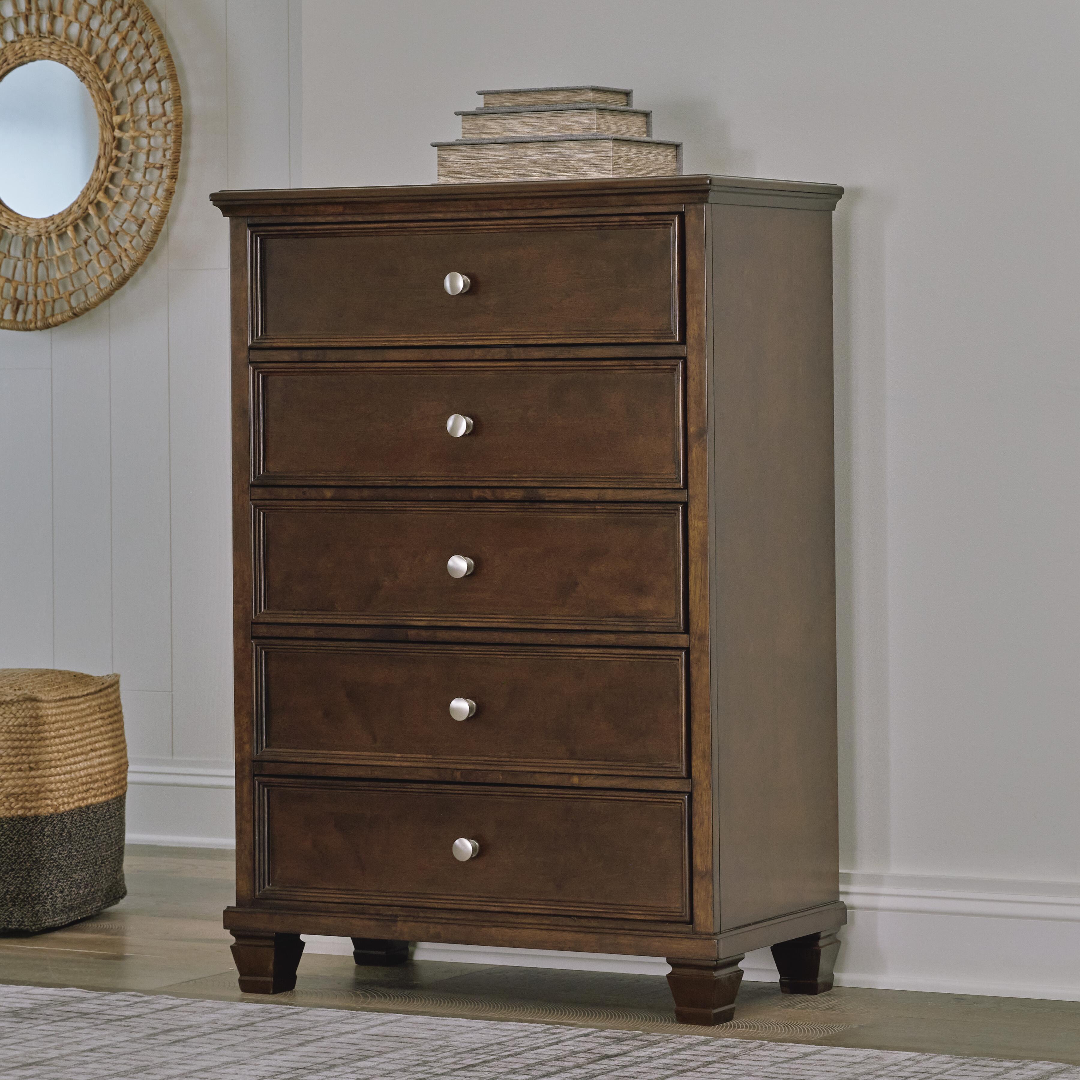 Danabrin Panel Bed with Mirrored Dresser, Chest and Nightstand
