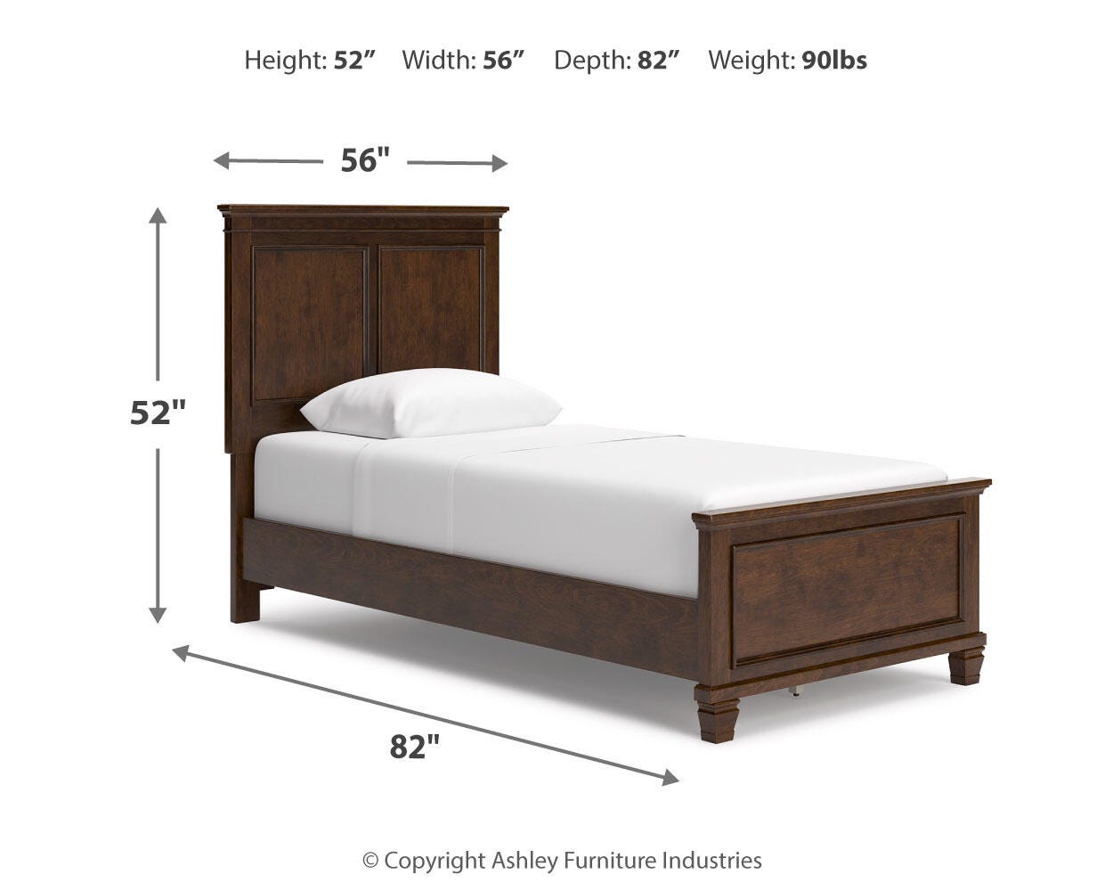 Danabrin Panel Bed with Mirrored Dresser and Nightstand
