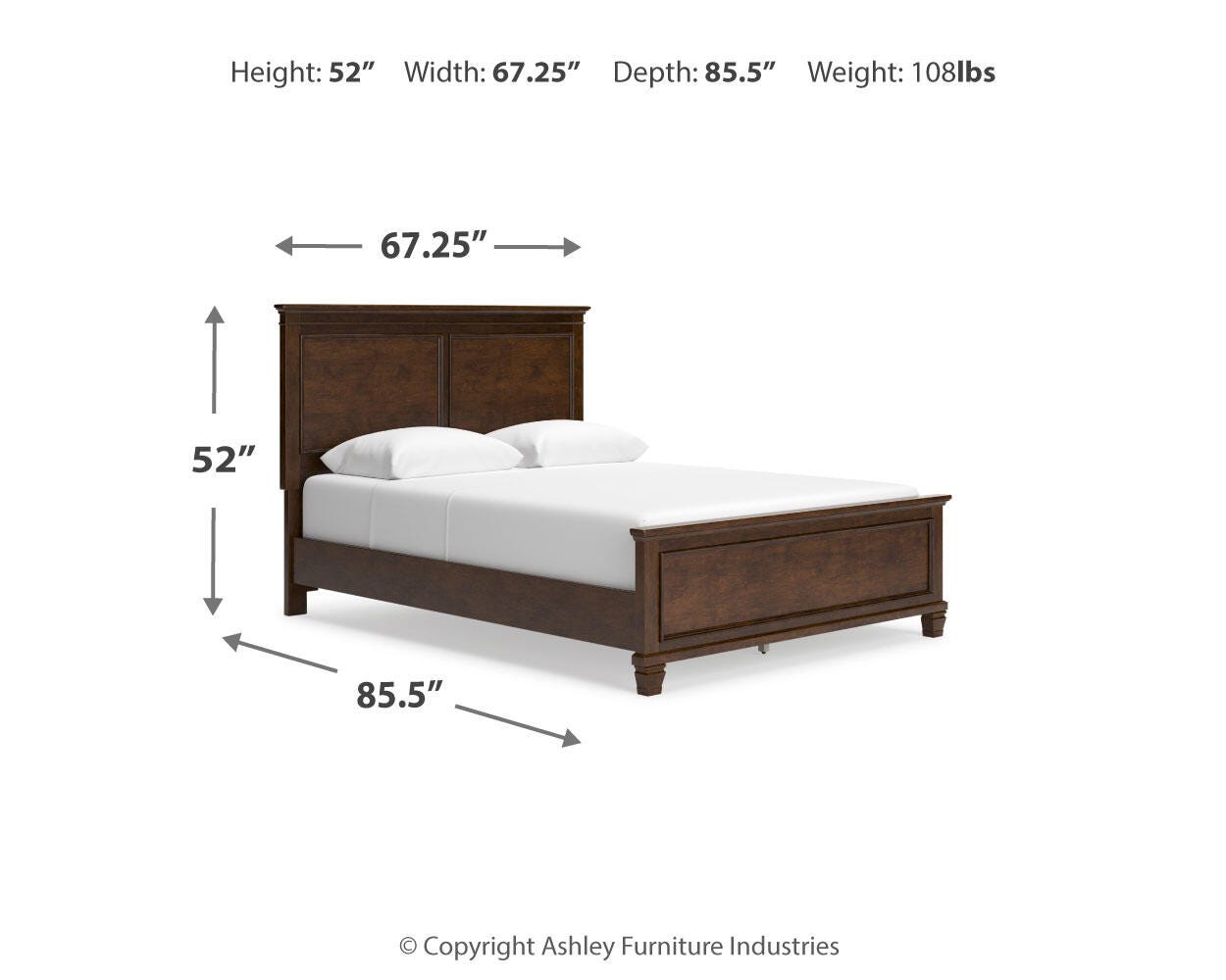 Danabrin Panel Bed with Mirrored Dresser and Chest
