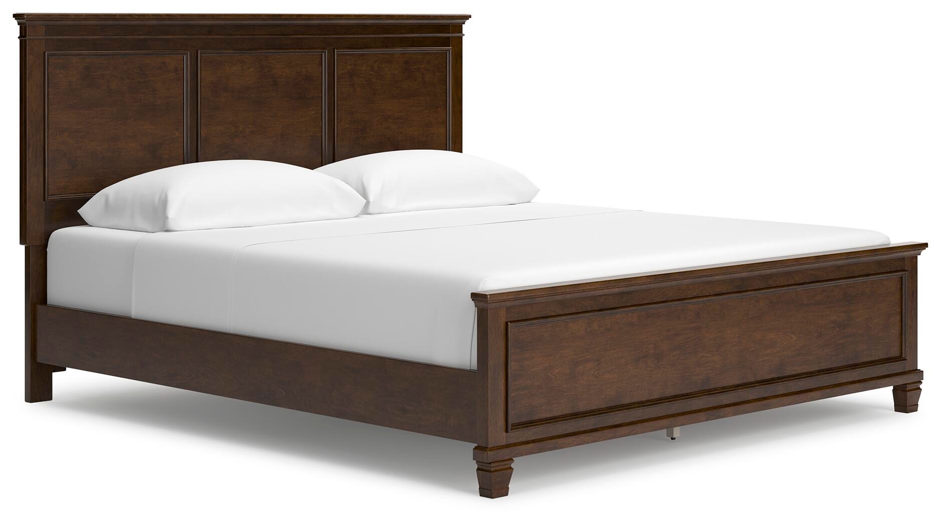 Danabrin Panel Bed with Mirrored Dresser and Nightstand