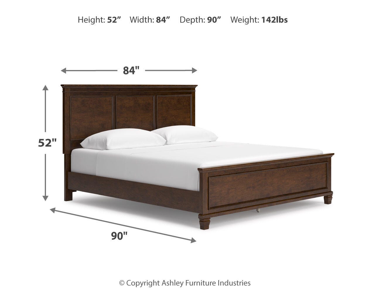 Danabrin Panel Bed with Mirrored Dresser, Chest and Nightstand