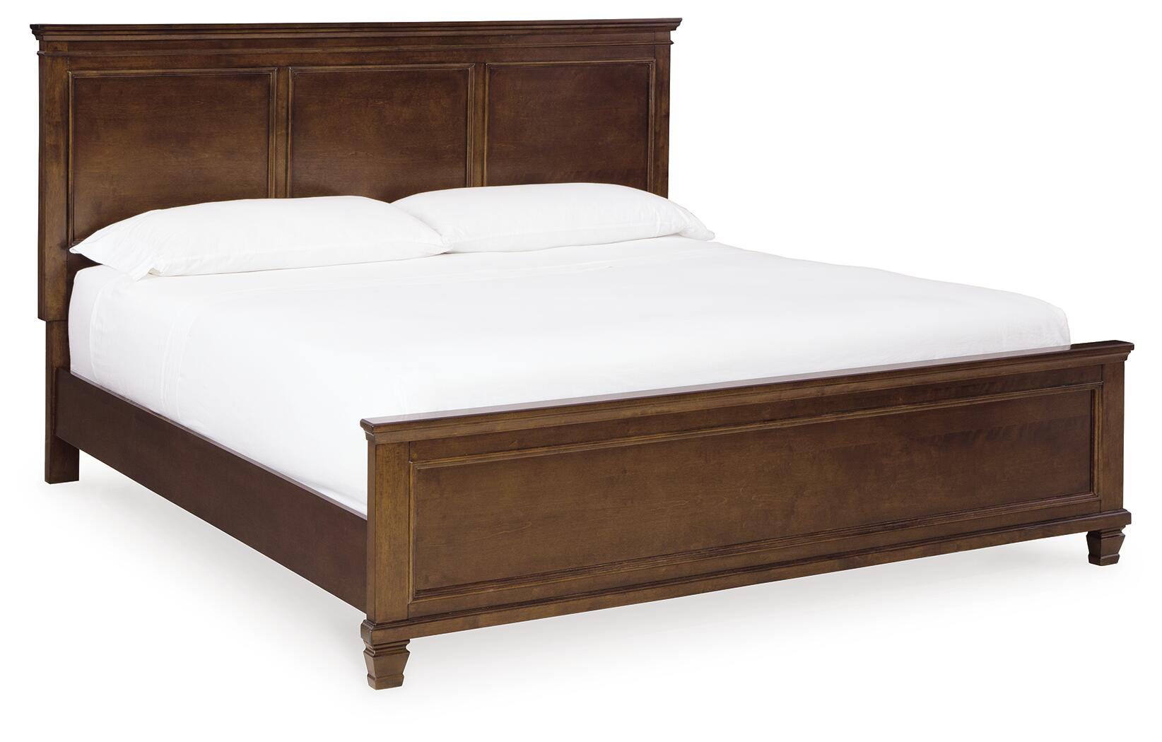 Danabrin Panel Bed with Mirrored Dresser and Chest