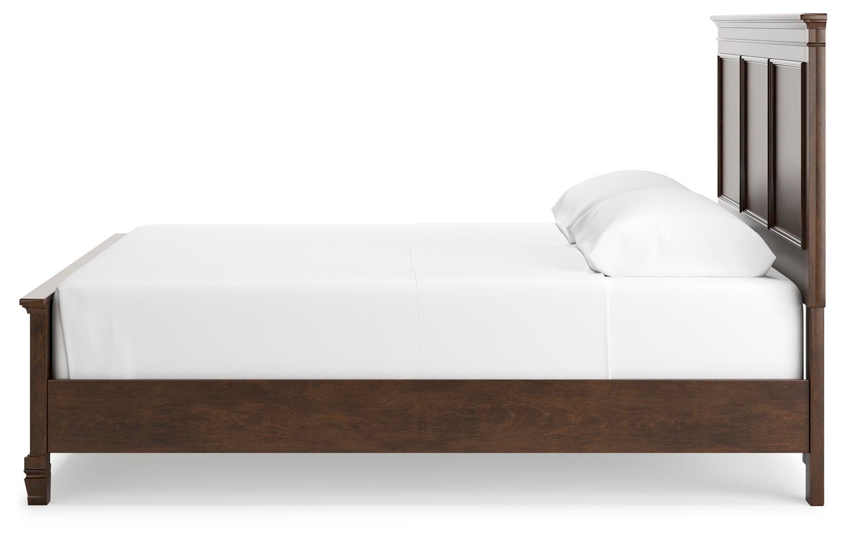Danabrin Panel Bed with Mirrored Dresser and Nightstand