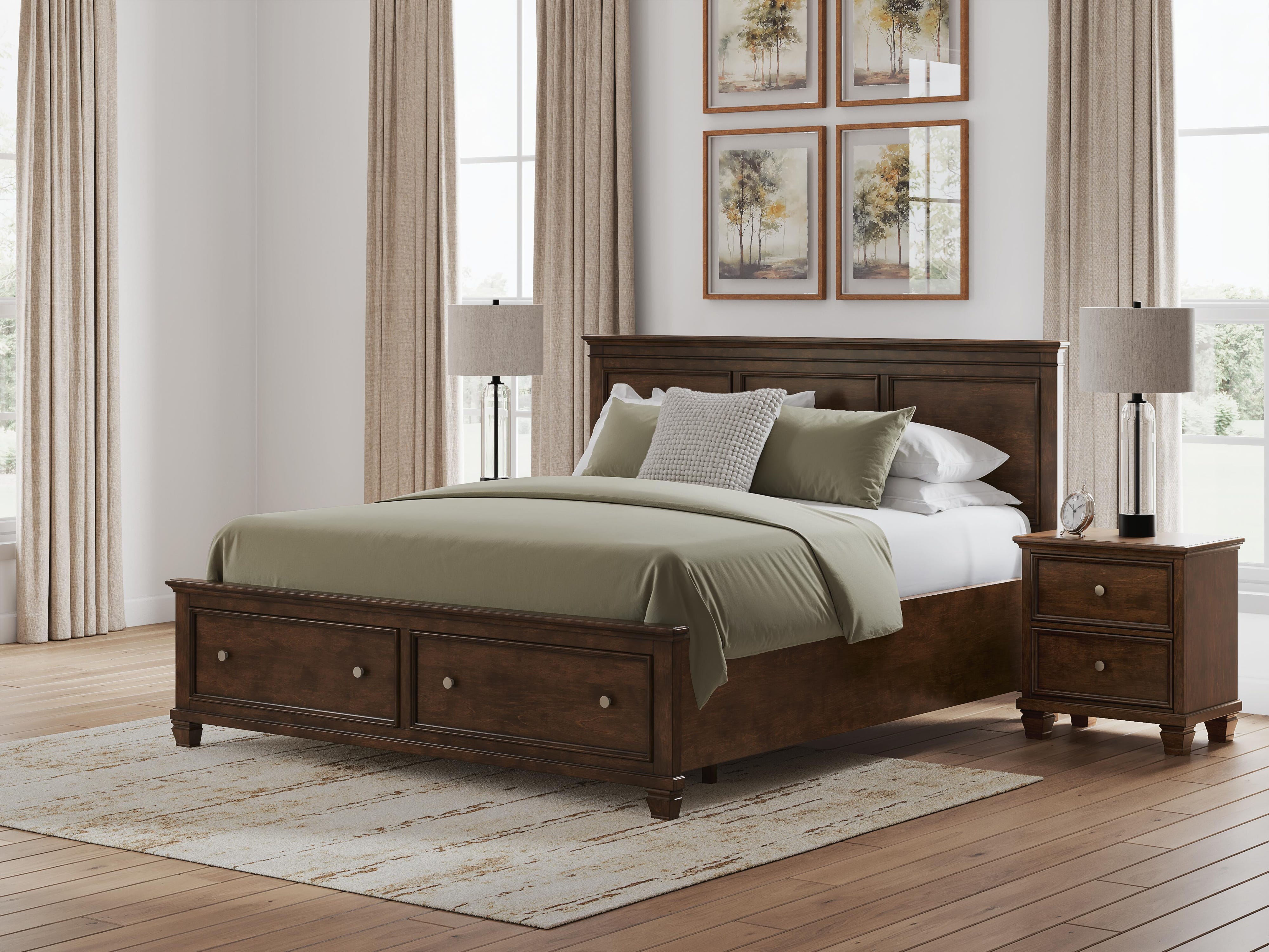 Danabrin Panel Storage Bed, Dresser and Mirror