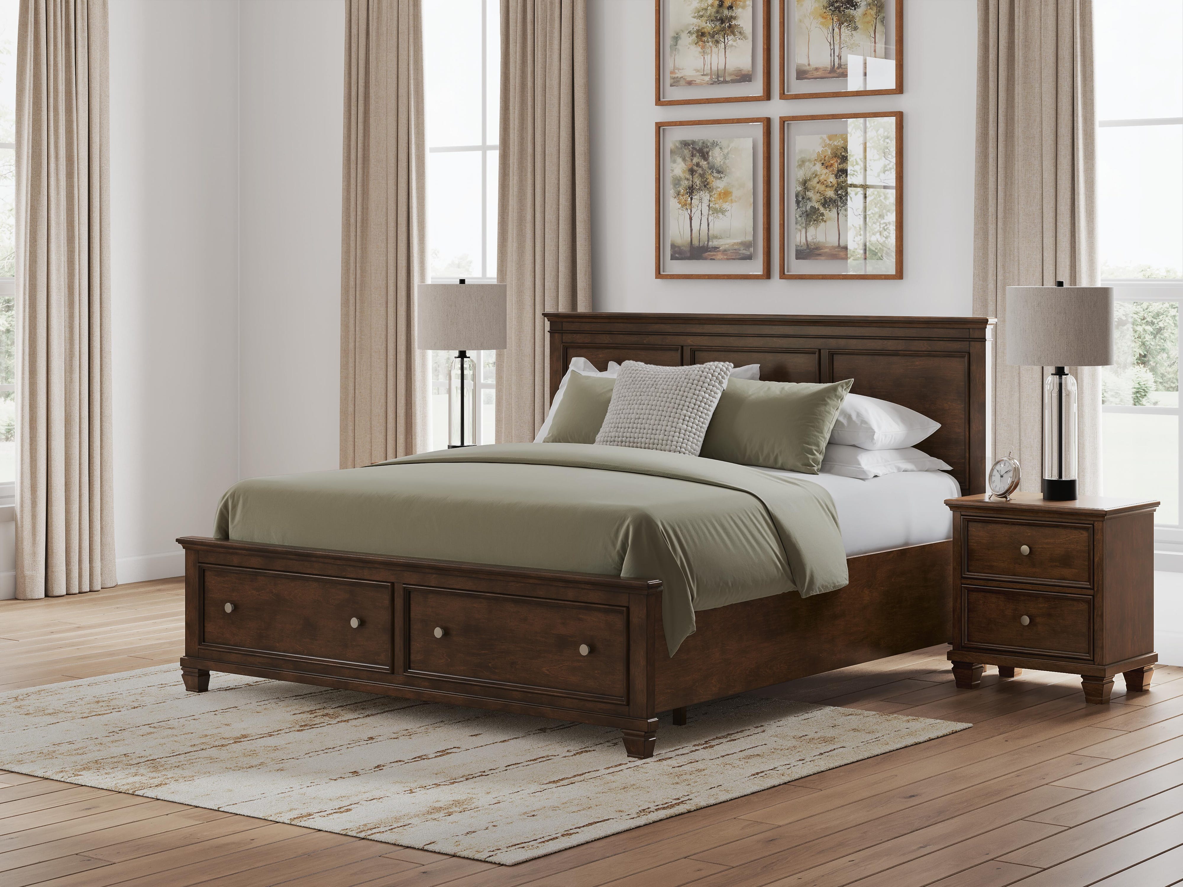 Danabrin Panel Storage Bed, Dresser and Mirror
