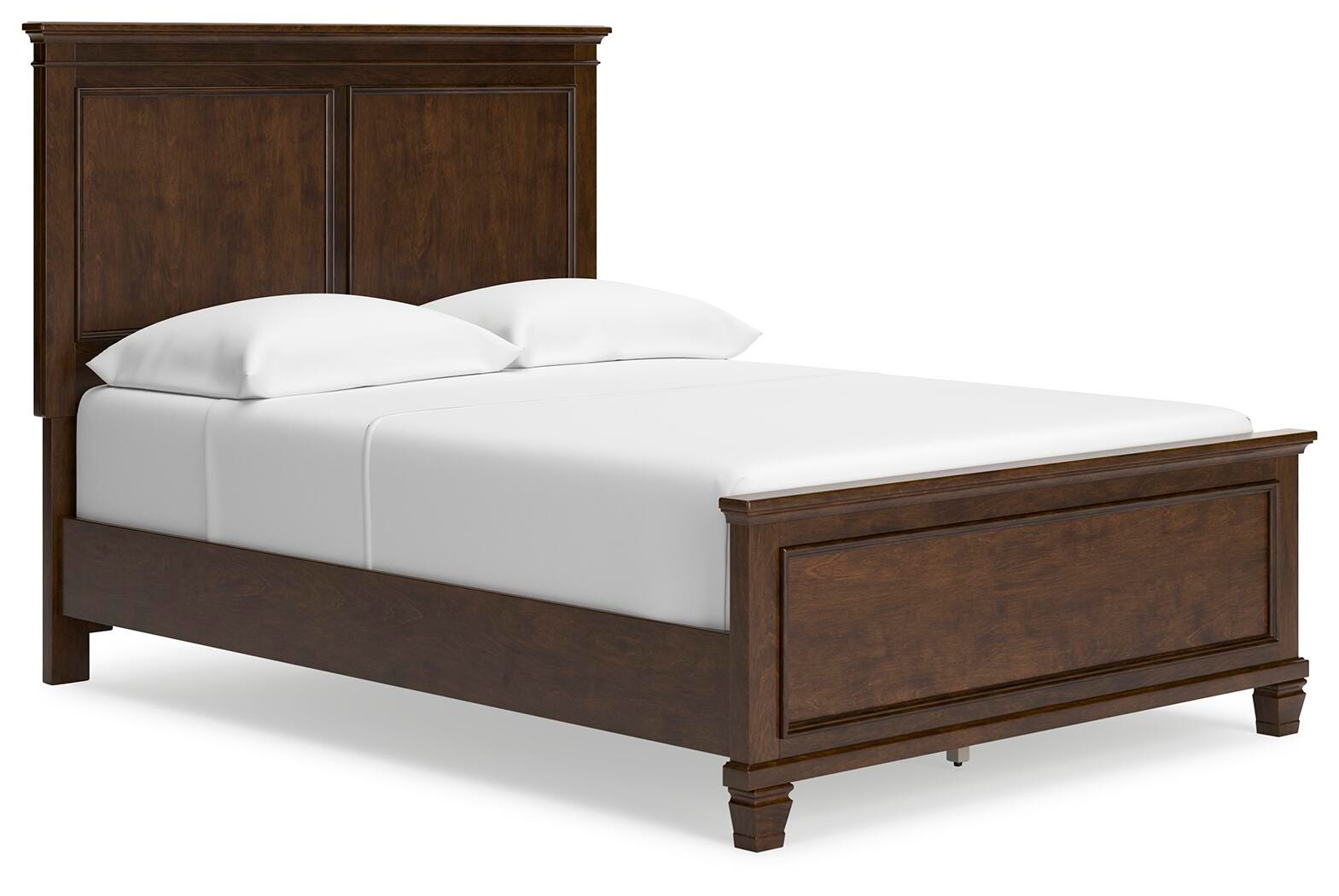 Danabrin Panel Bed with Mirrored Dresser and Nightstand