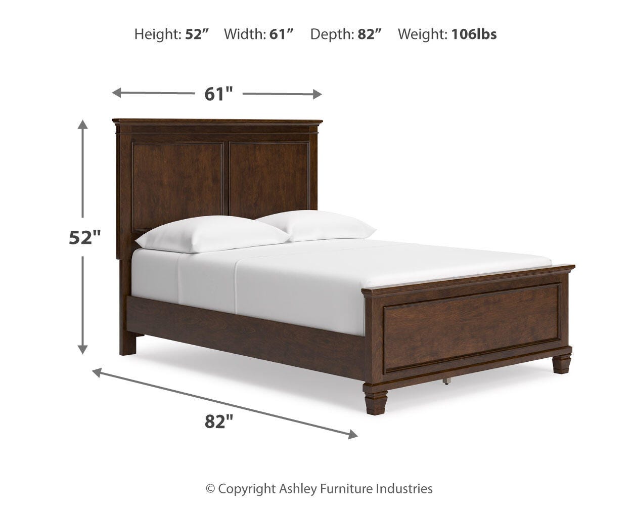 Danabrin Panel Bed with Mirrored Dresser and 2 Nightstands