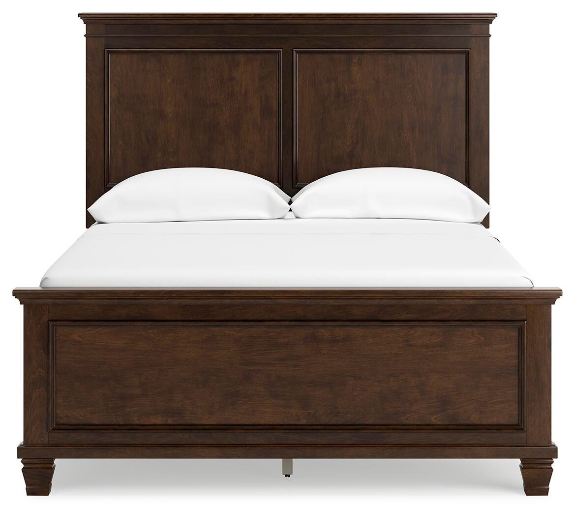 Danabrin Panel Bed with Mirrored Dresser, Chest and Nightstand