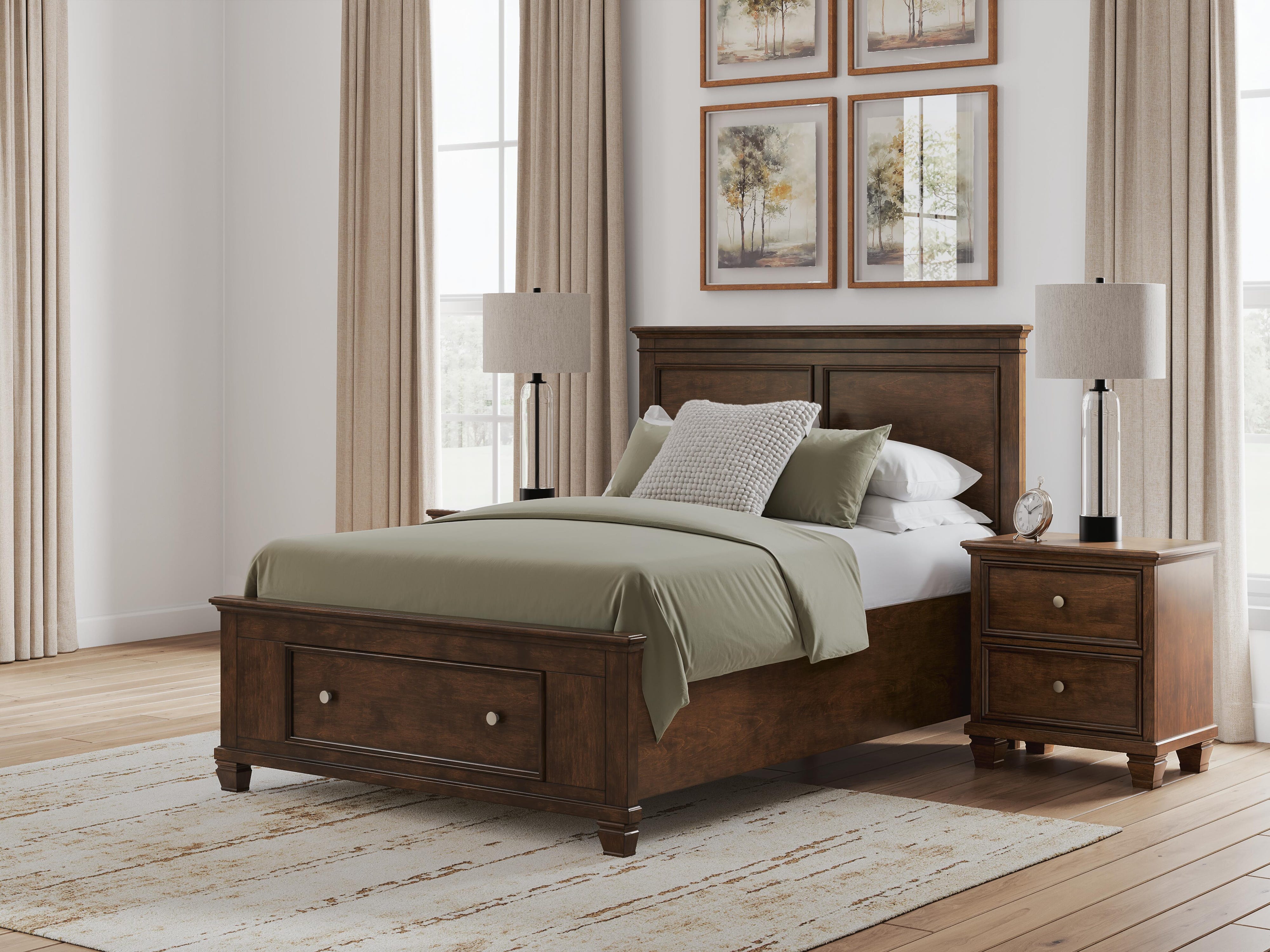 Danabrin Panel Storage Bed, Dresser and Nightstand
