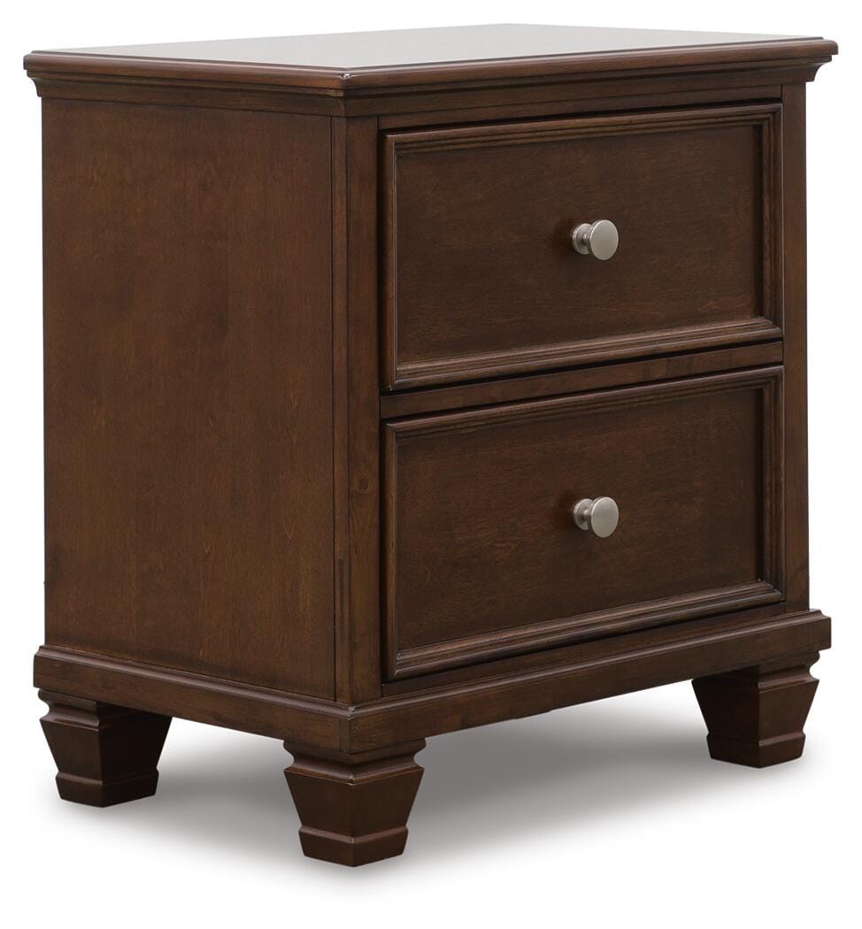 Danabrin Panel Bed with Mirrored Dresser and Nightstand