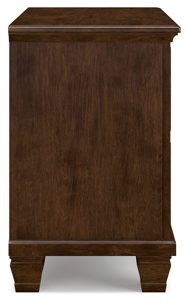 Danabrin Panel Bed with Mirrored Dresser and 2 Nightstands