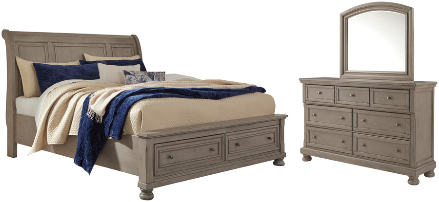 Lettner Sleigh Storage Bed, Dresser and Mirror