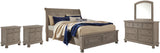 Lettner Sleigh Bed with Mirrored Dresser and 2 Nightstands