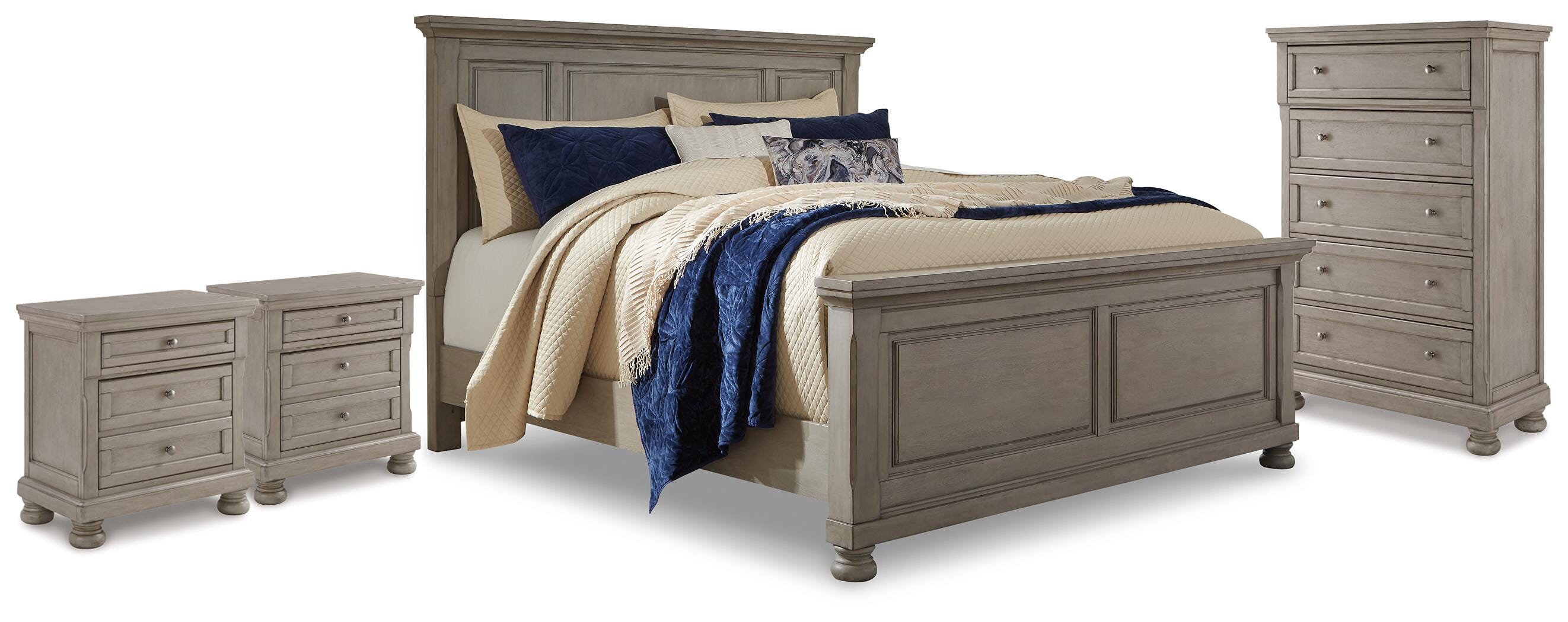 Lettner Panel Bed, Chest and 2 Nightstands