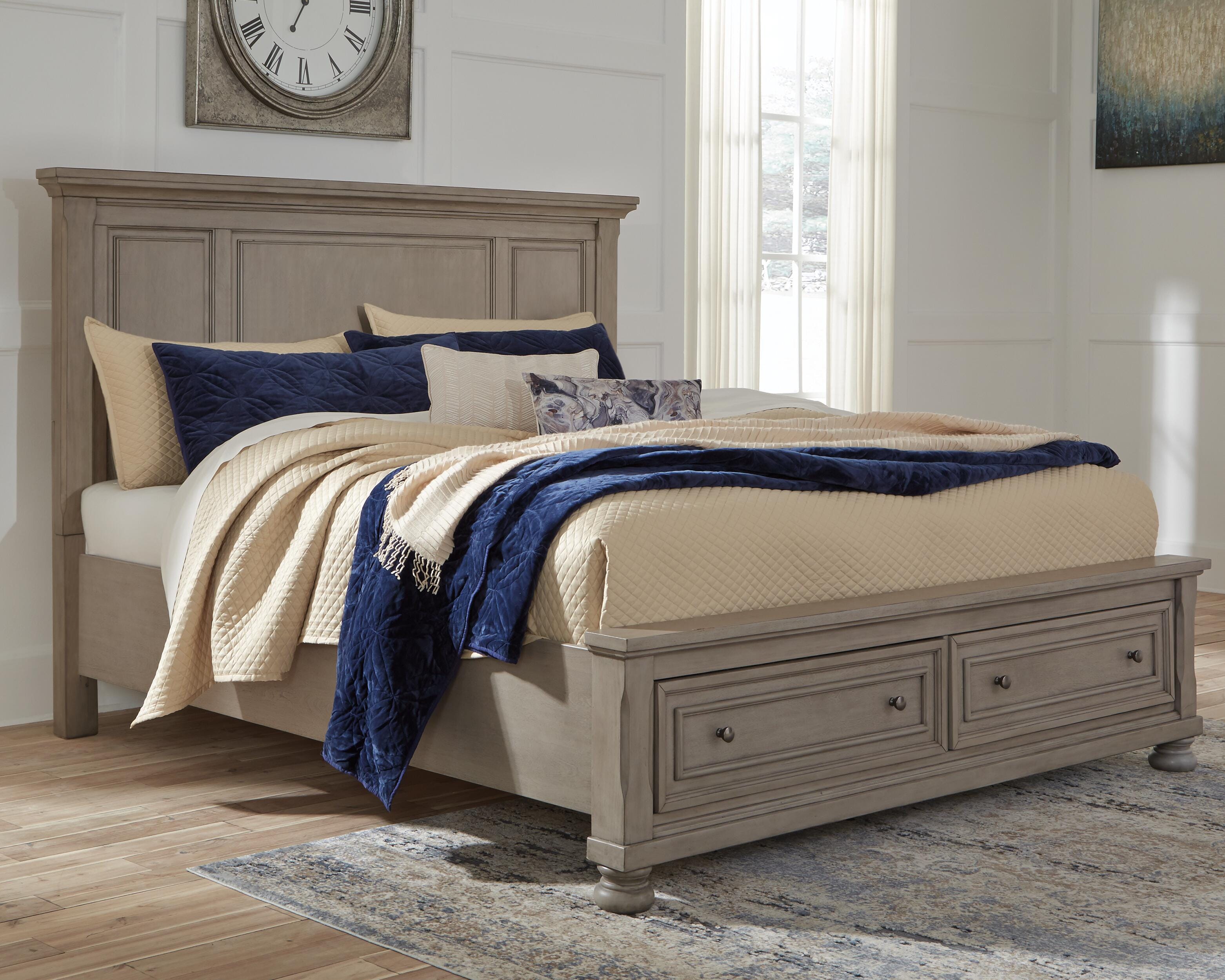 Lettner Panel Storage Bed, Dresser, Mirror and Nightstand