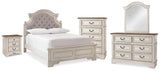Realyn Panel Bed, Dresser, Mirror, Chest and Nightstand