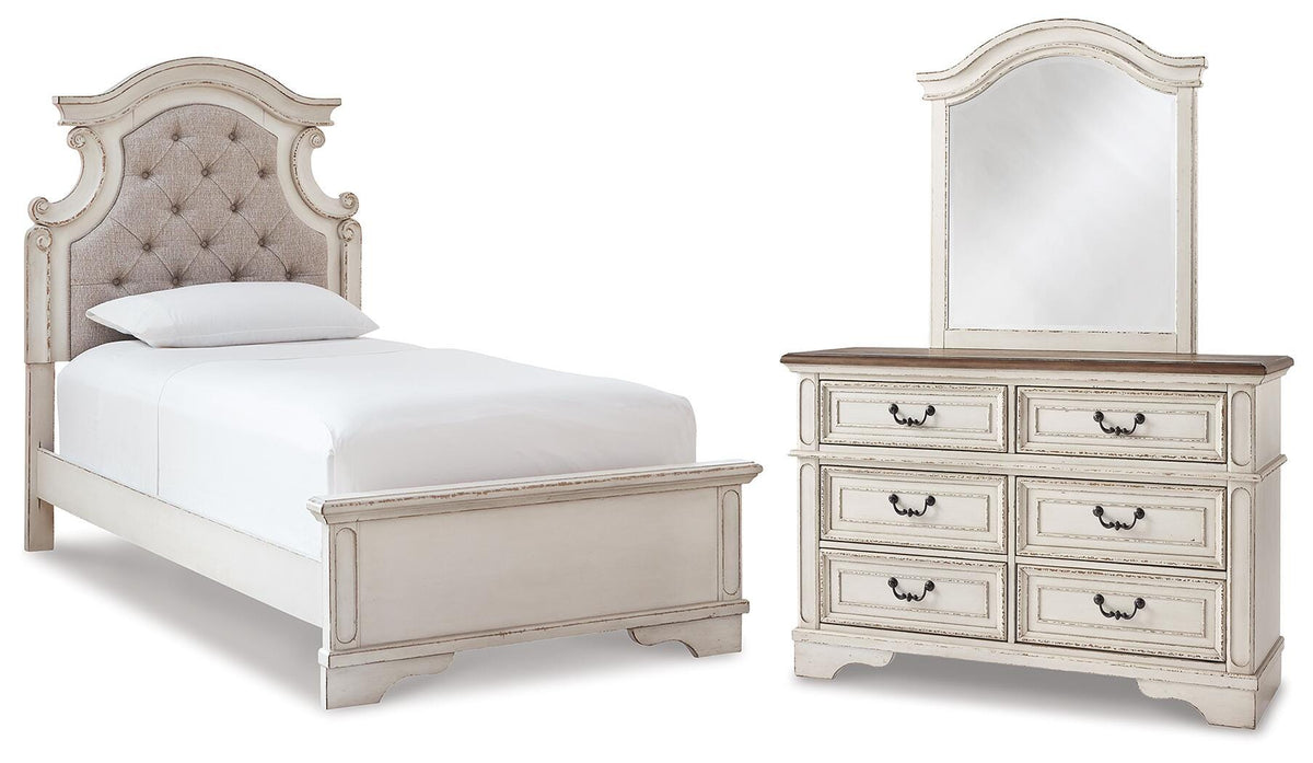 Realyn Bed, Dresser and Mirror