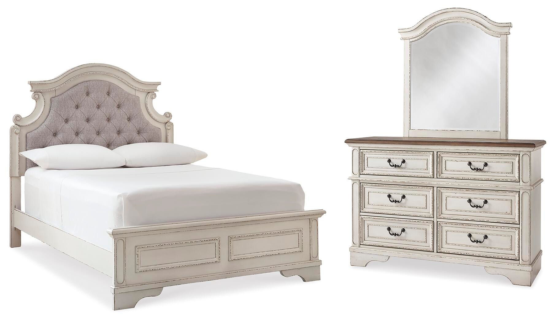 Realyn Bed, Dresser and Mirror
