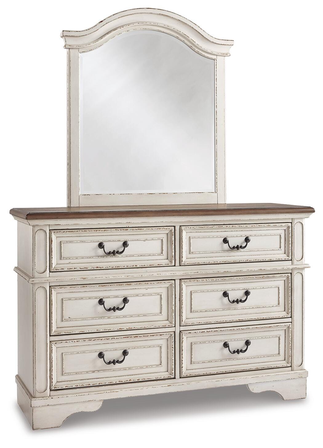 Realyn Panel Bed, Dresser, Mirror, Chest and Nightstand