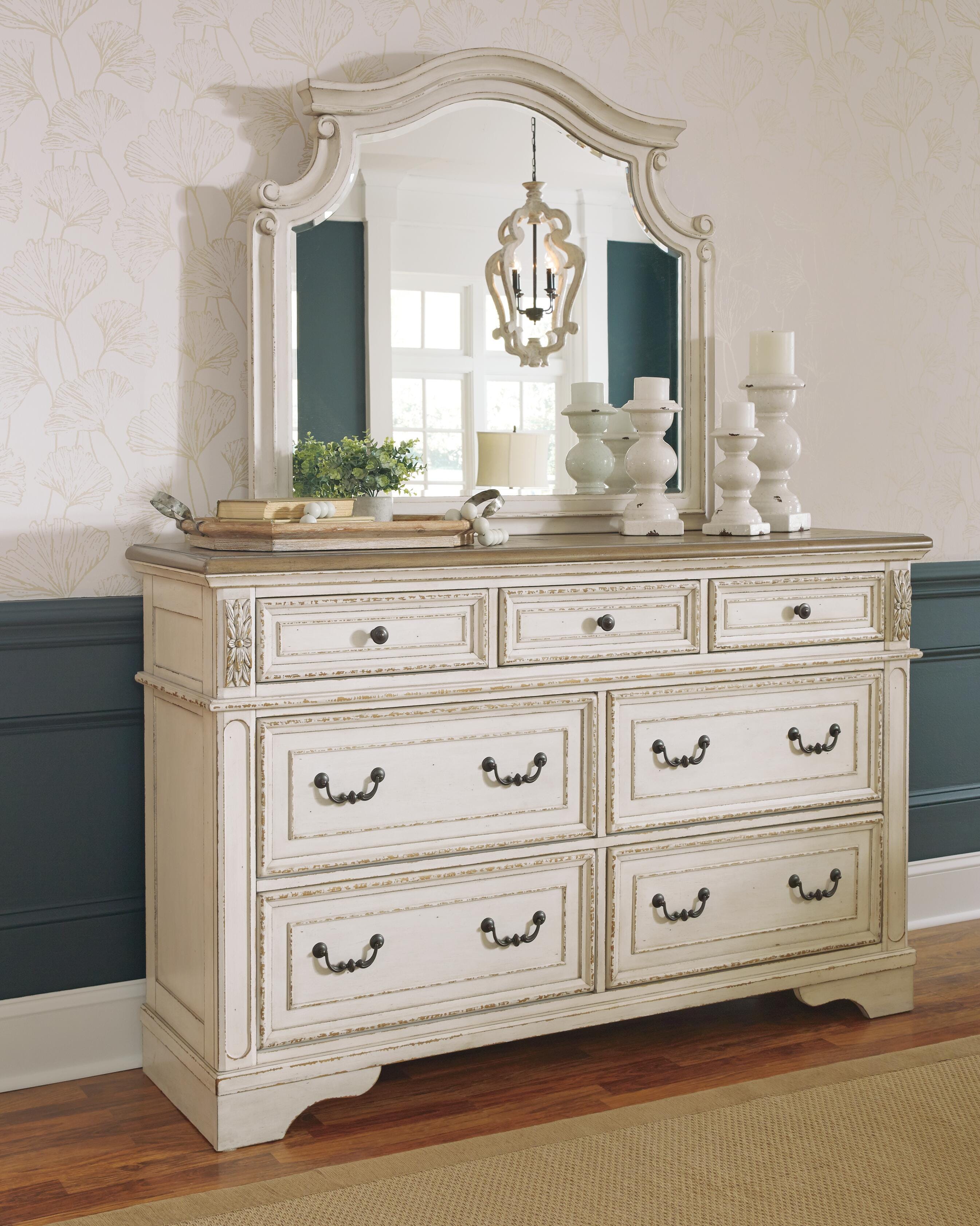 Realyn Panel Bed, Dresser, Mirror and Chest