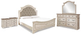 Realyn Panel Bed, Dresser, Mirror and 2 Nightstands