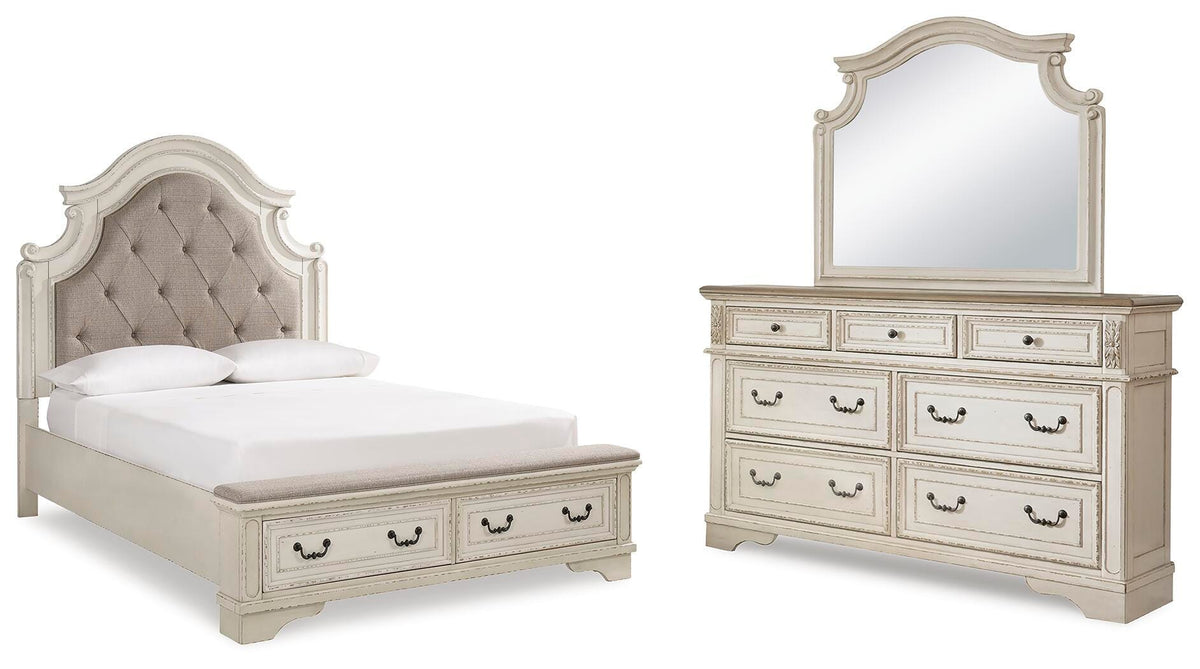 Realyn Storage Bed, Dresser and Mirror