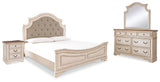 Realyn Panel Bed, Dresser, Mirror and Nightstand
