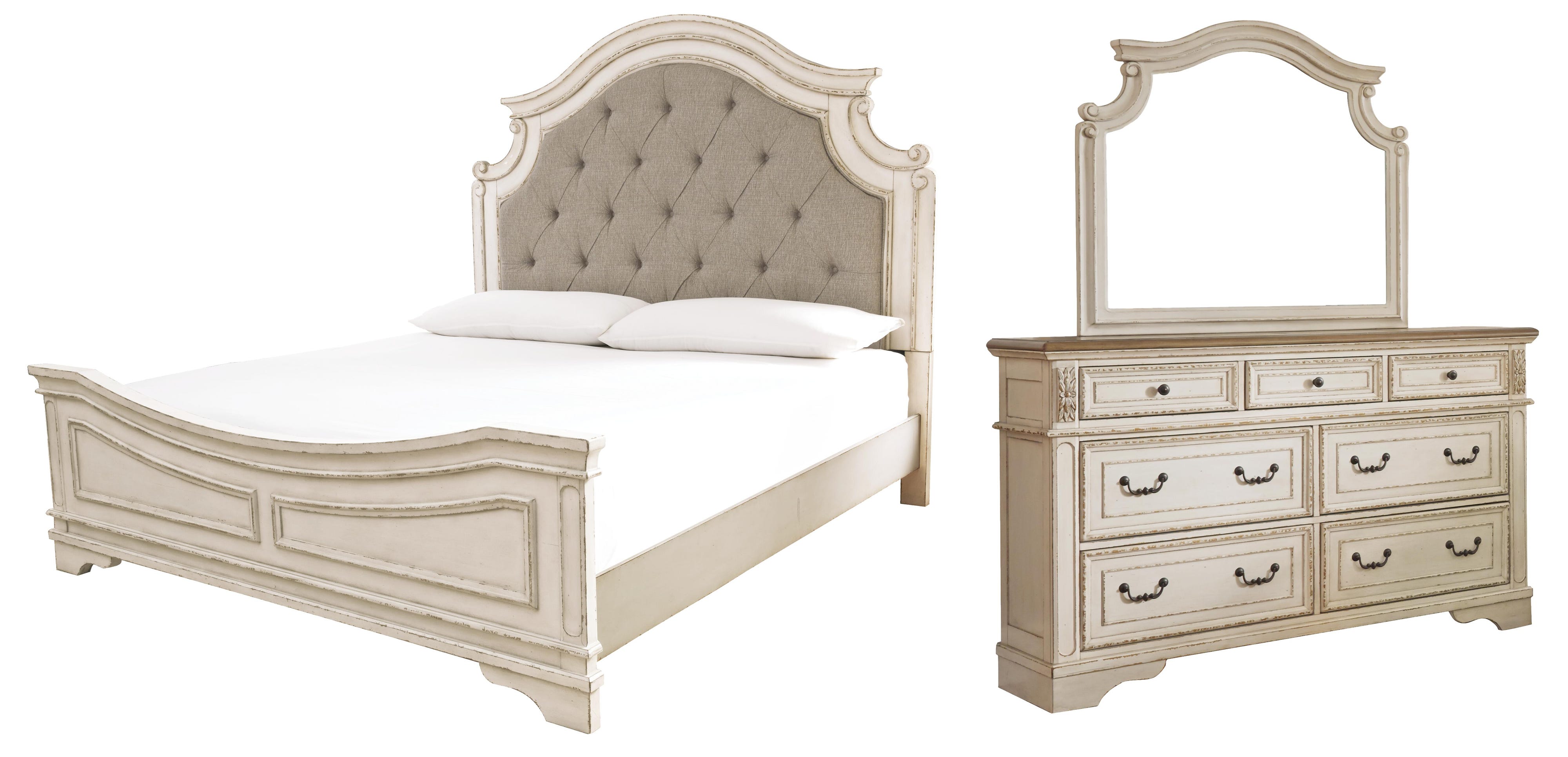 Realyn Bed, Dresser and Mirror