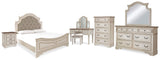 Realyn Panel Bed, Dresser, Mirror, Chest, Vanity and Nightstand