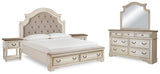 Realyn Panel Bed, Dresser, Mirror and 2 Nightstands