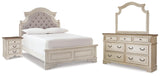 Realyn Panel Bed, Dresser, Mirror and Nightstand