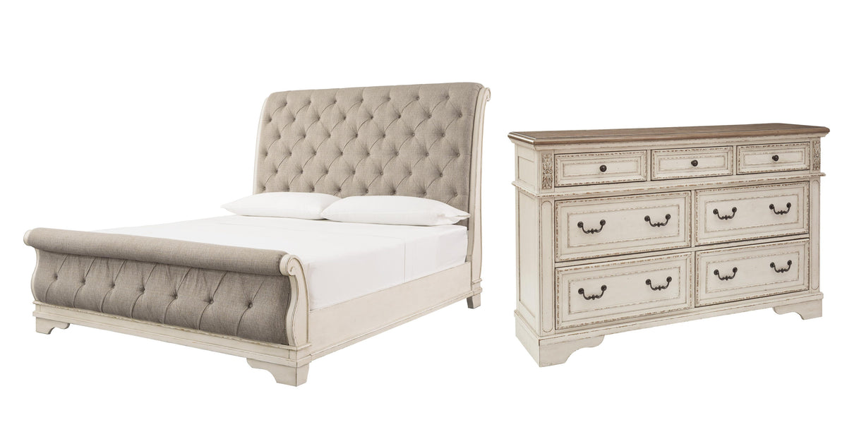 Realyn Sleigh Bed with Dresser
