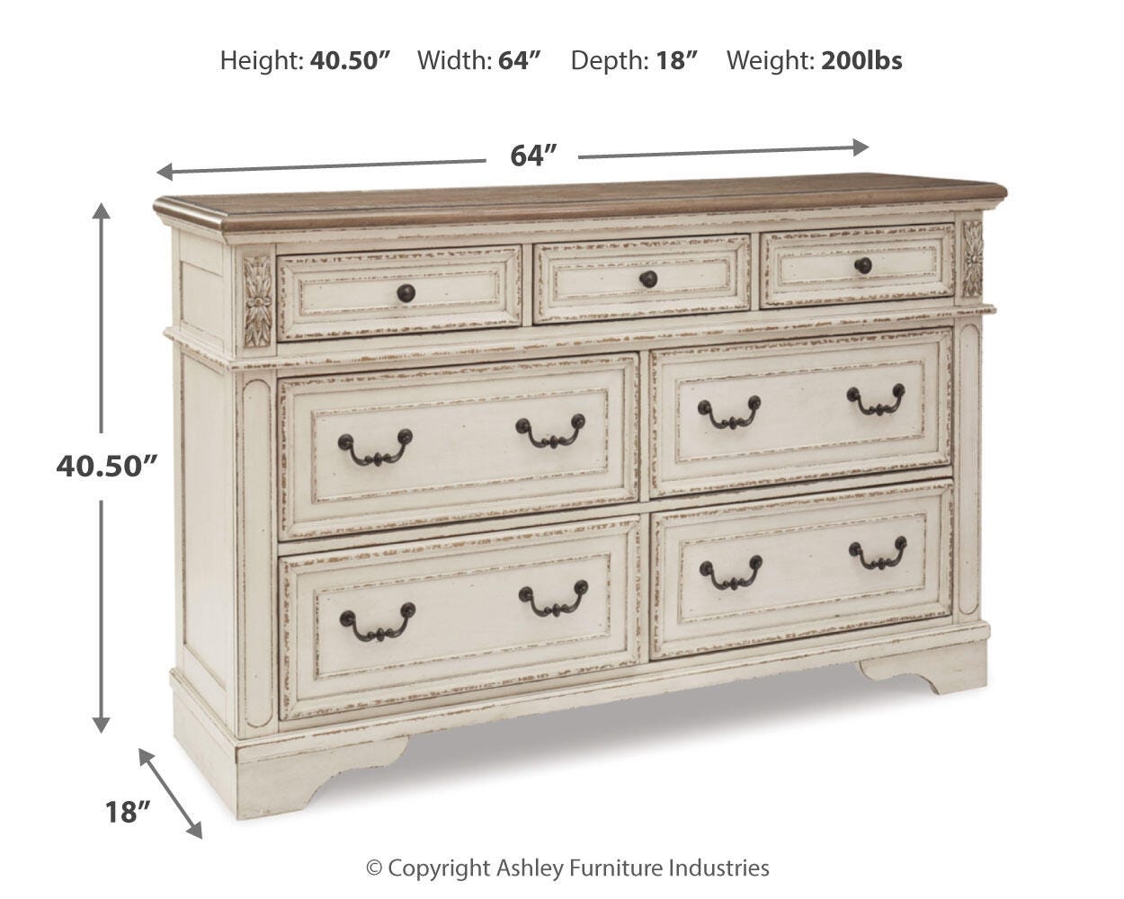 Realyn Upholstered Panel Bed with Dresser