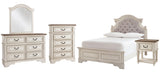 Realyn Panel Bed with Mirrored Dresser, Chest and Nightstand