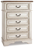 Realyn Panel Bed, Dresser, Mirror, Chest and Nightstand