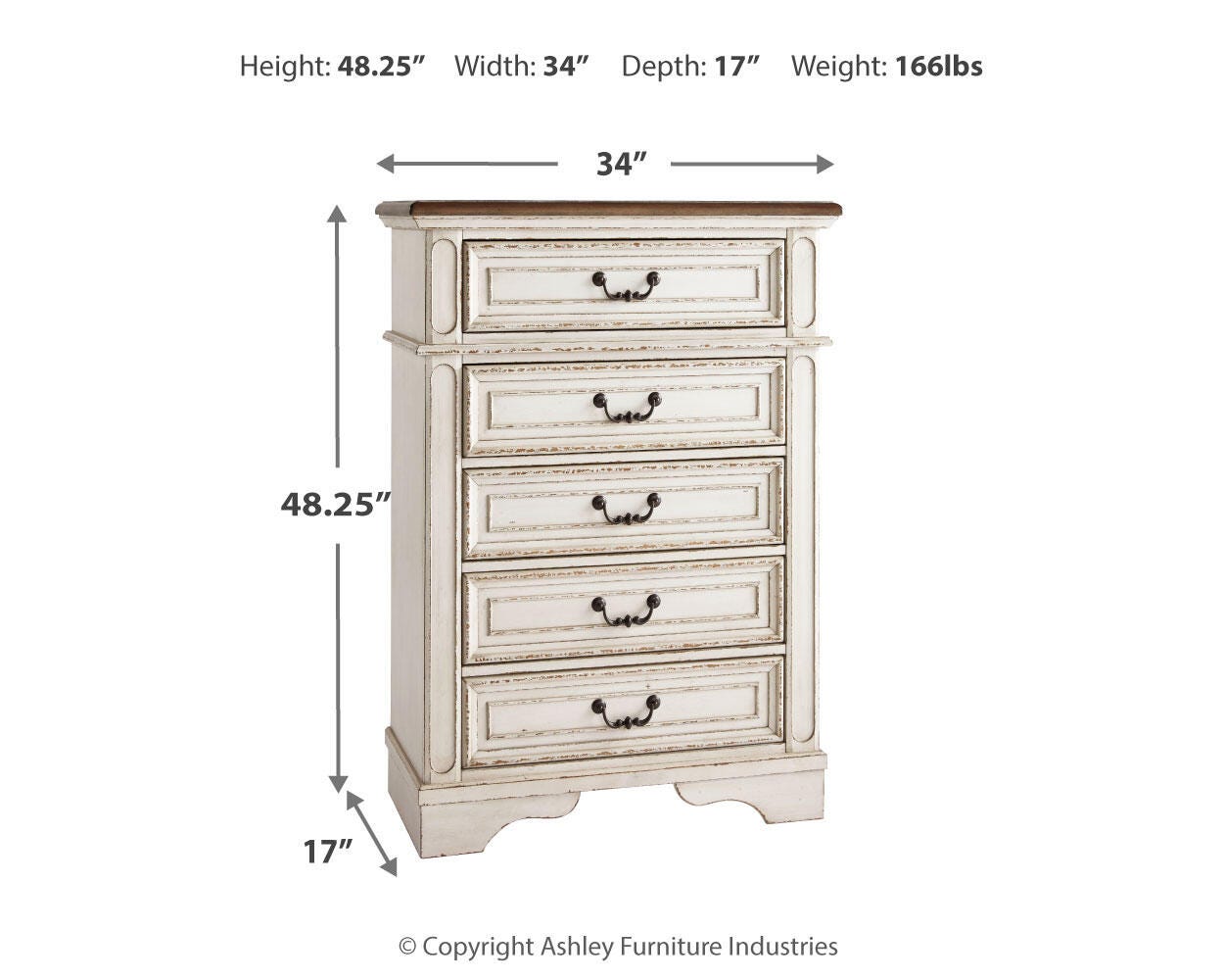 Realyn Panel Bed, Dresser, Chest and 2 Nightstands