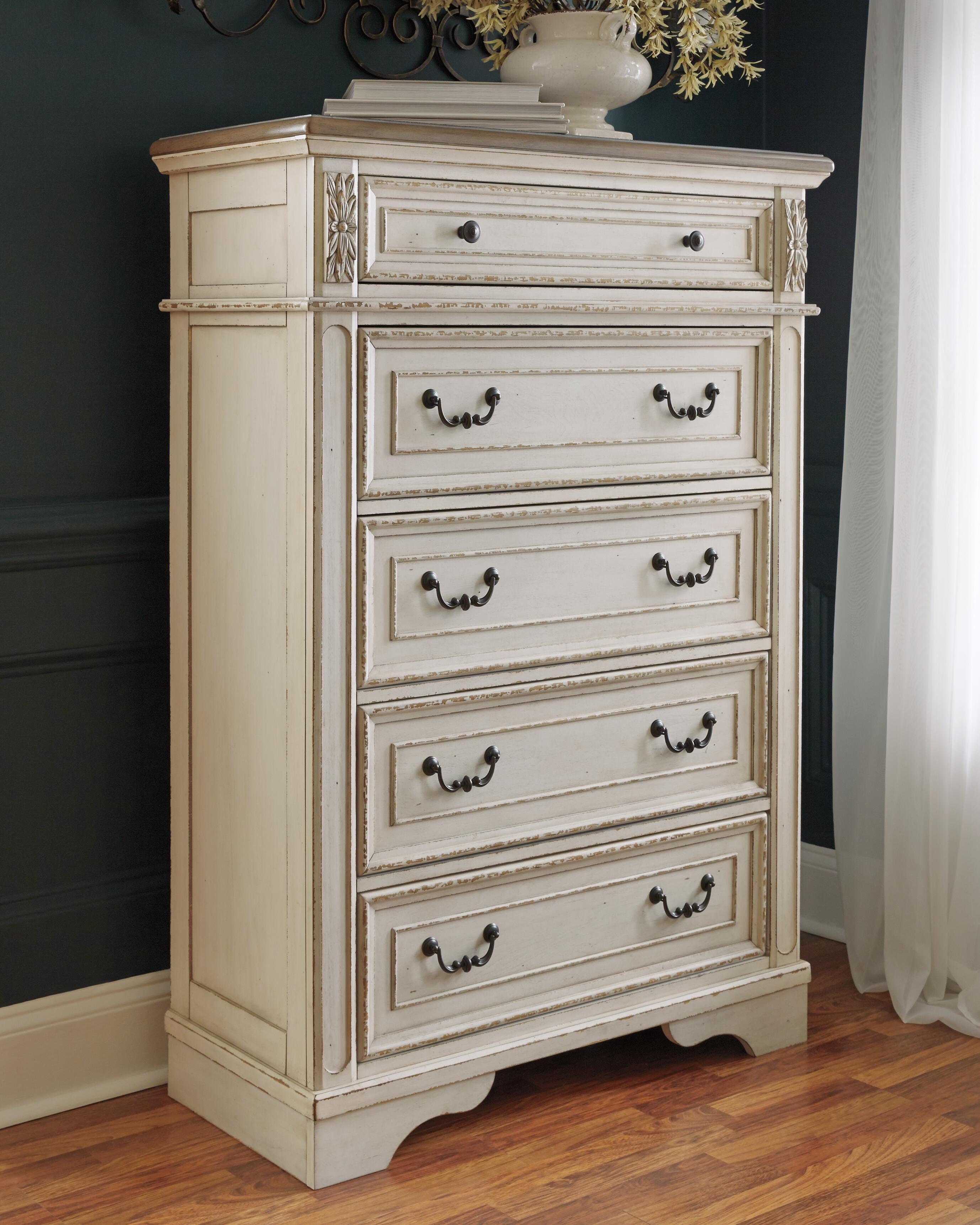 Realyn Storage Bed, Chest and 2 Nightstands