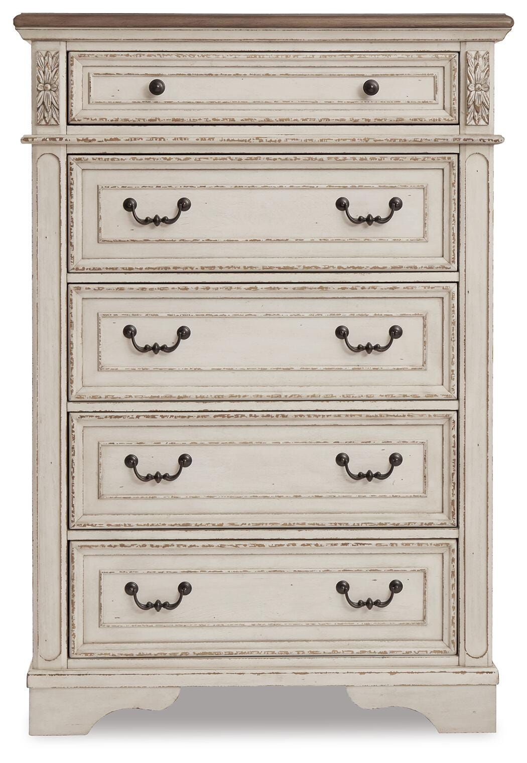 Realyn Storage Bed, Dresser, Mirror, Chest, Vanity with Stool and 2 Nightstands