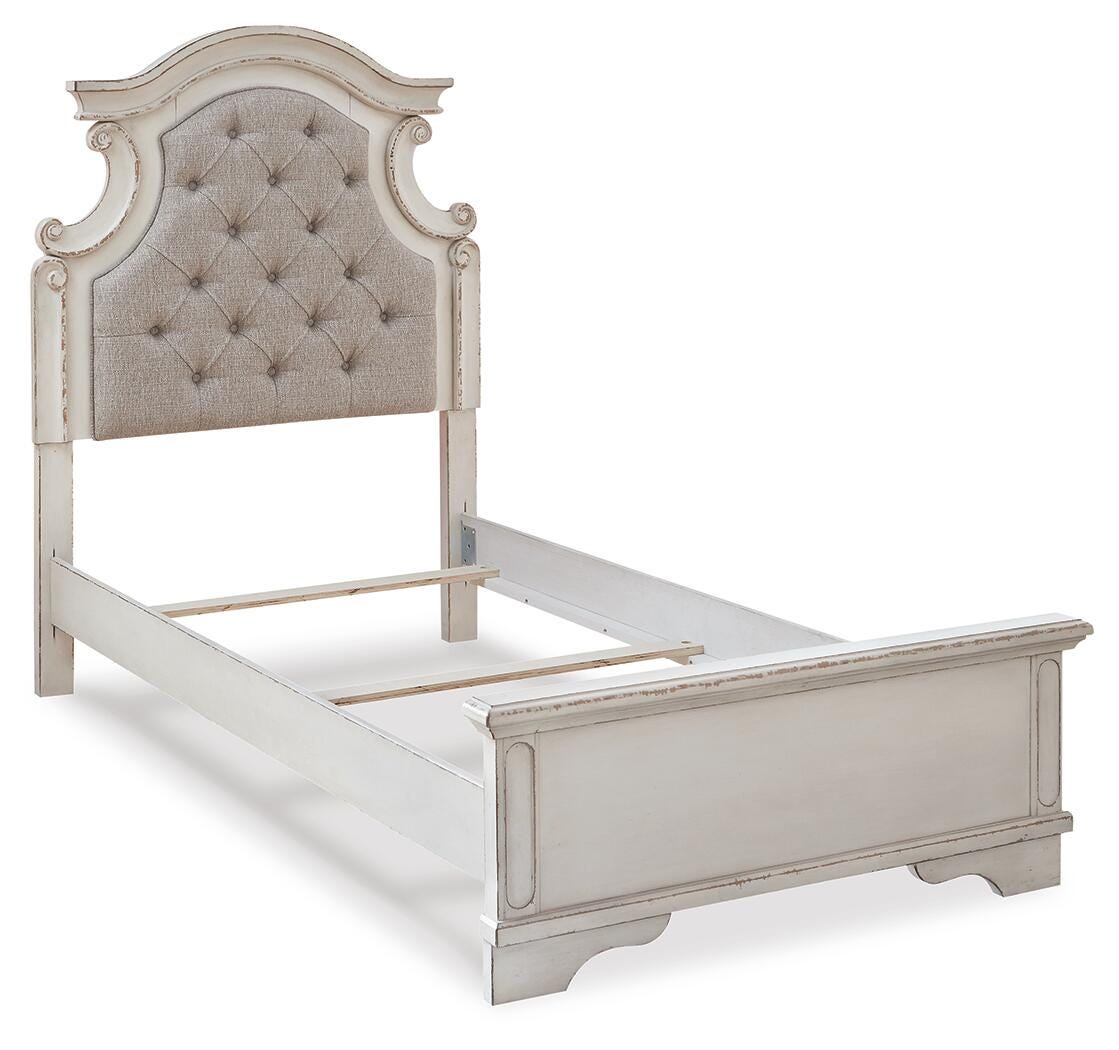 Realyn Panel Bed, Dresser, Mirror, Chest and Nightstand