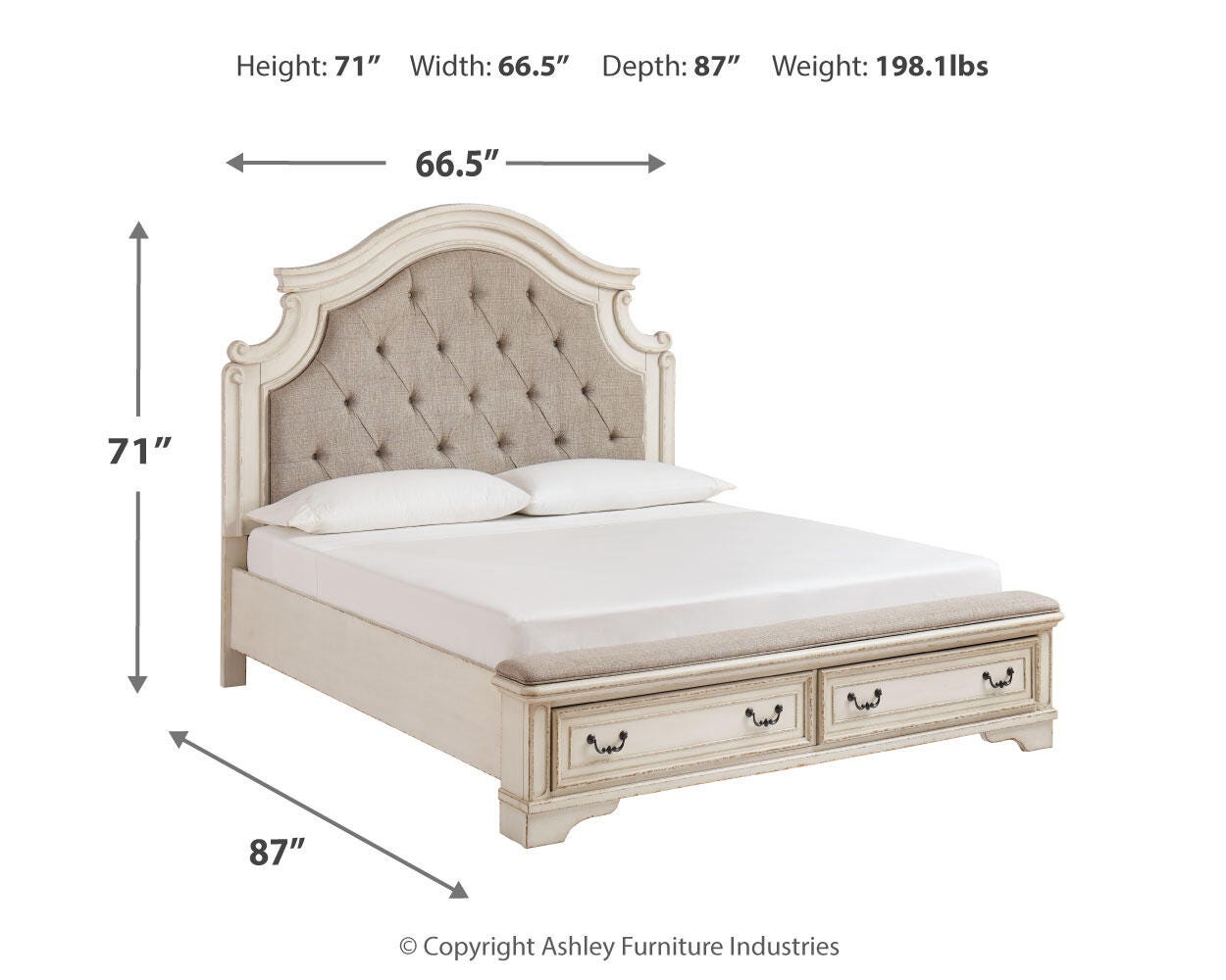 Realyn Panel Bed, Dresser, Mirror and 2 Nightstands