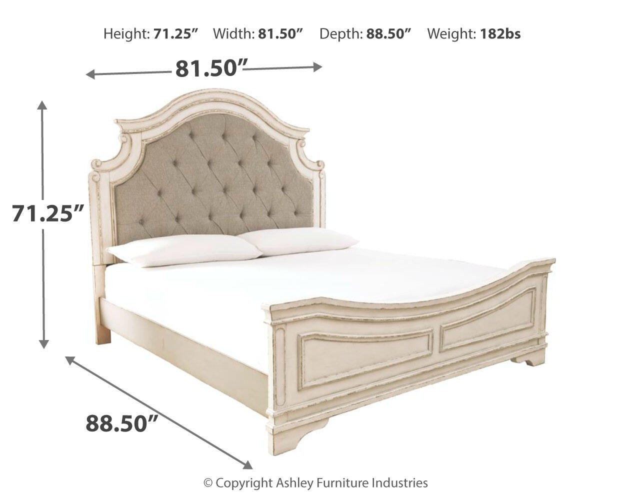 Realyn Bed, Dresser and Mirror