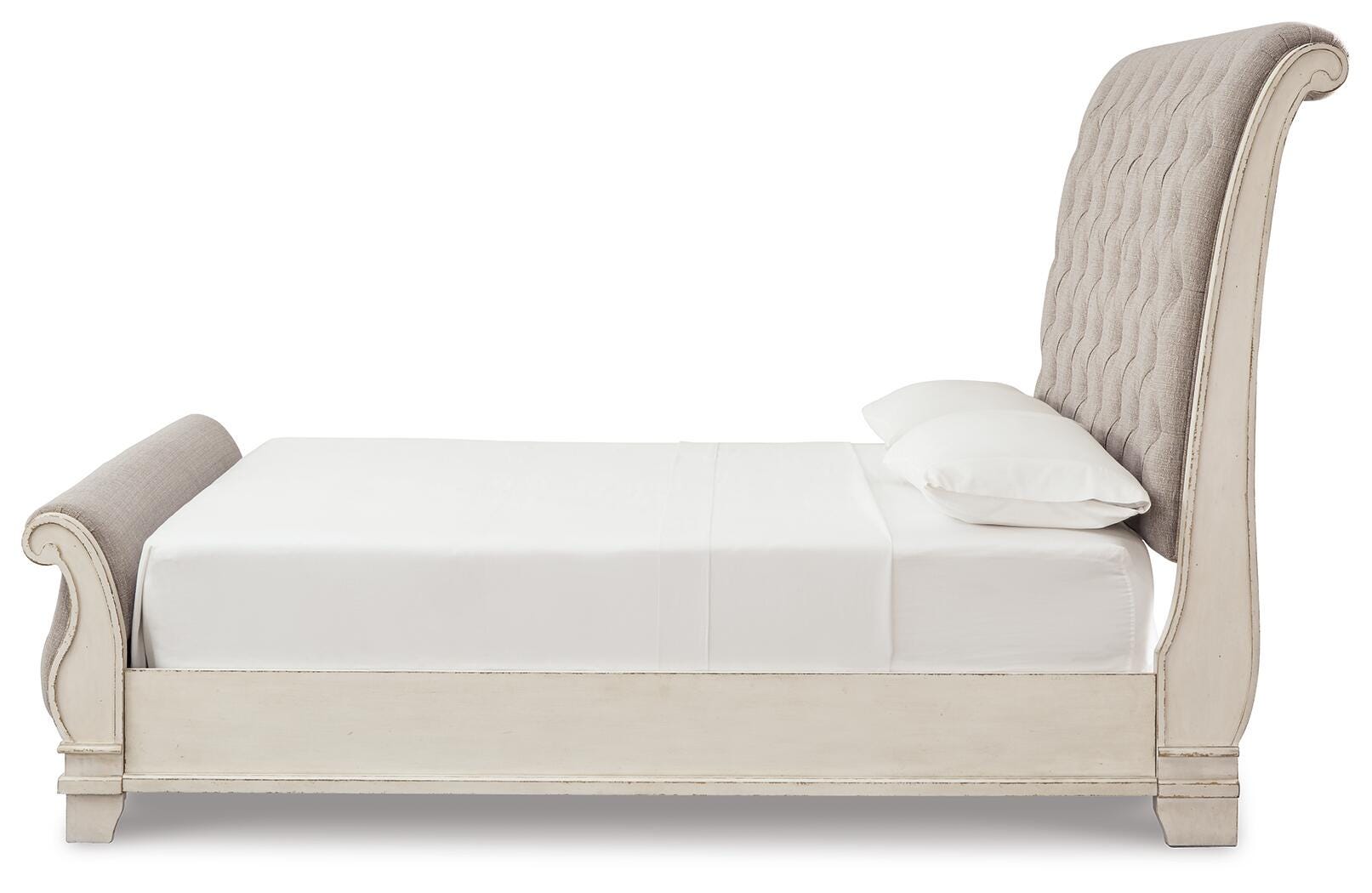Realyn Upholstered Sleigh Bed and Chest