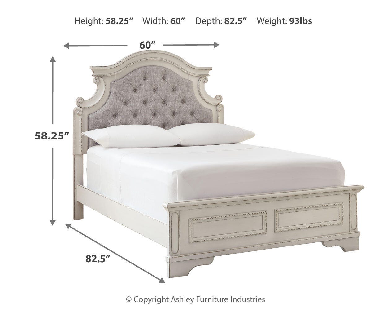 Realyn Panel Bed, Dresser, Mirror and Nightstand