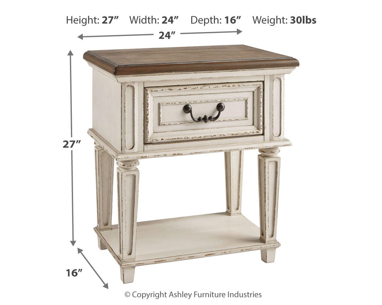 Realyn Panel Bed, Dresser, Mirror and 2 Nightstands