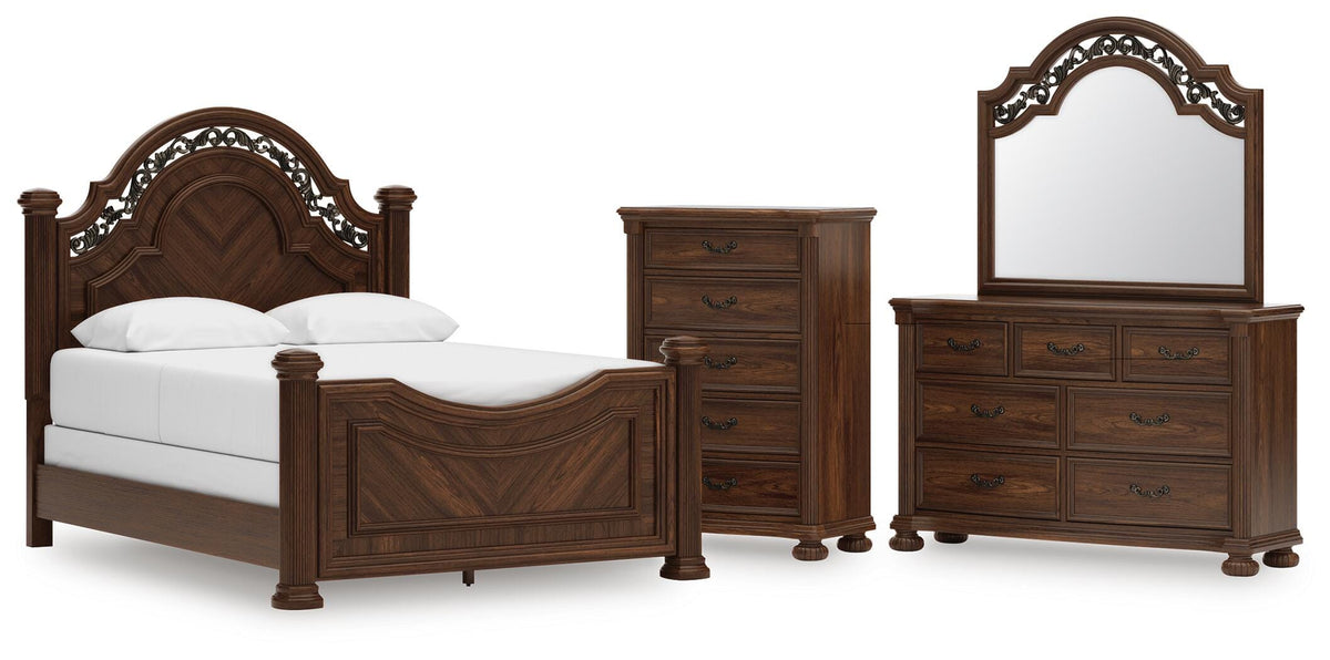 Lavinton Poster Bed, Dresser, Mirror and Chest