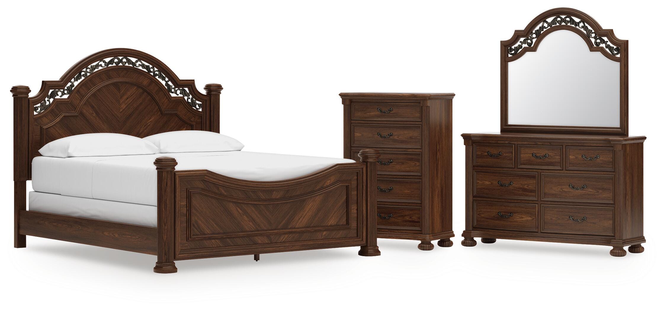 Lavinton Poster Bed, Dresser, Mirror and Chest